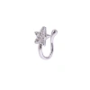 Zirconia europea y americana no perforado pinzas de nariz sin agujeros pinzas de nariz U pinzas de nariz de cobre insertos corona anillos de nariz ornamentos piercing accesorios accesorios accesorios accesorios diy accesorios pendientes para mujeres estilo largo versión coreana color preservativo chapado Specification image